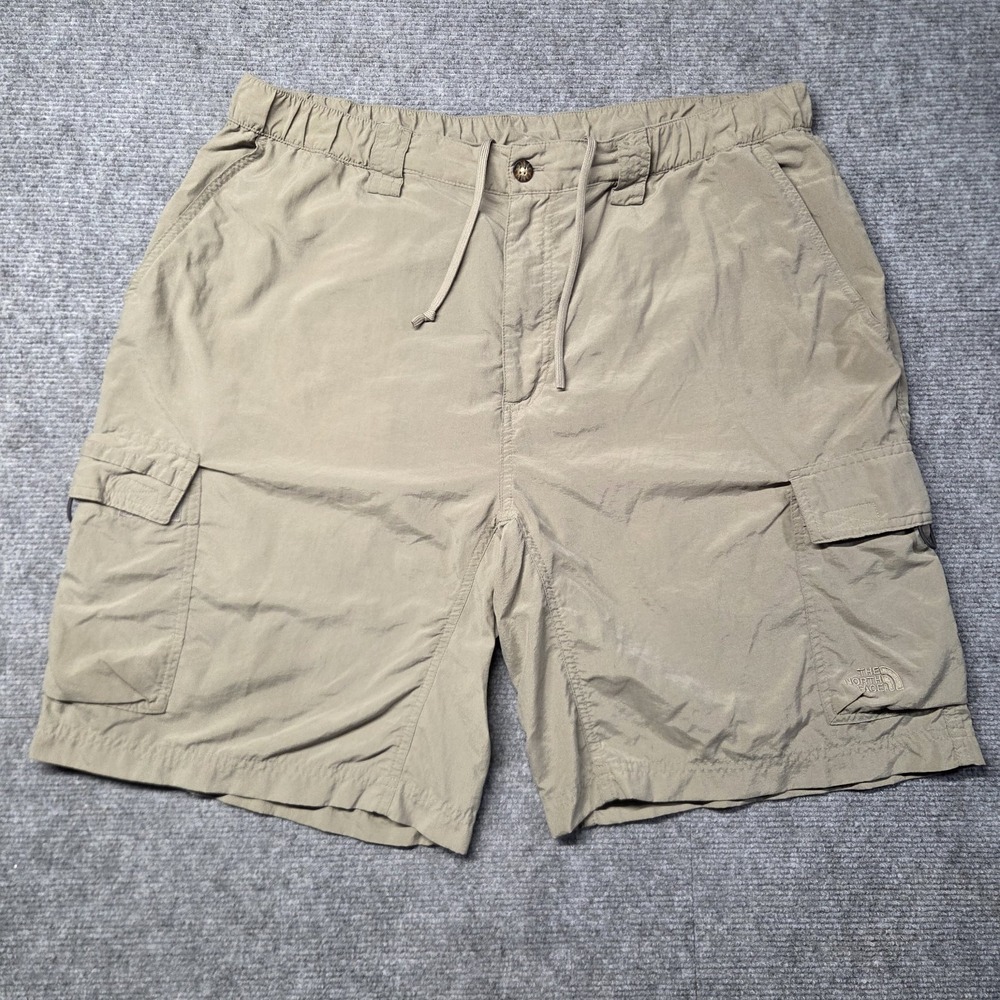 The North Face Shorts Mens XL 35 Khaki Nylon Cargo Pockets Travel Outdoor Hiking